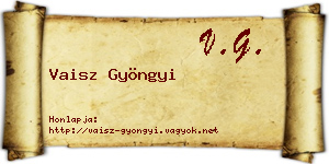 Vaisz Gyöngyi névjegykártya